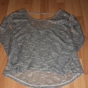 Aeropostale Grey and White Sweater